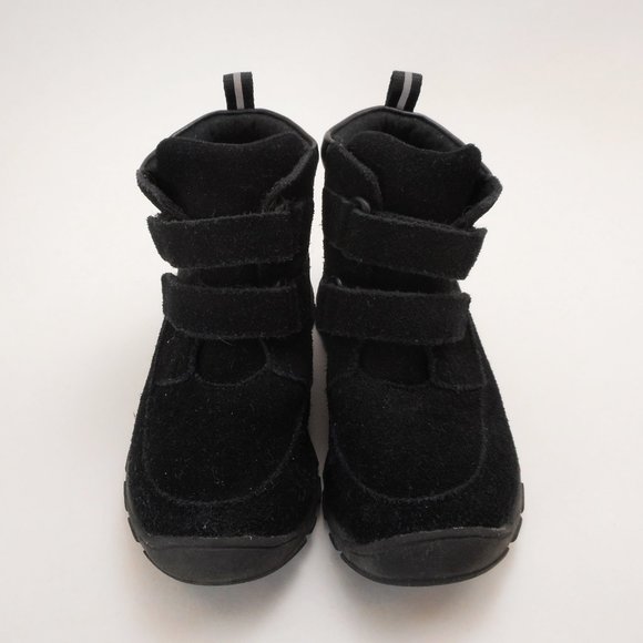 Lands End Boots Little Kids Boy's Size 10 M Adjustable Straps Black Suede - Picture 4 of 6
